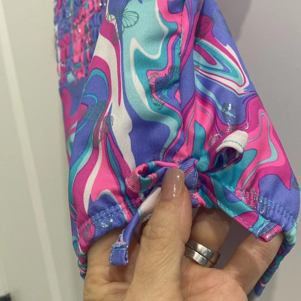 NWOT Penelope Mack Smocked Butterfly One-Piece Swimsuit |Size 6X